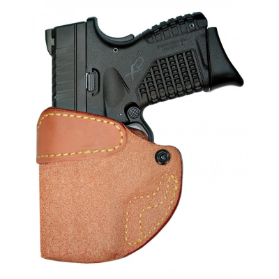 Brown Leather IWB Holster With Reverse J Clip