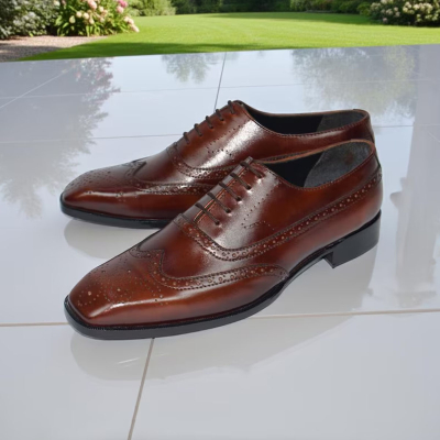 Handmade Brown Wingtip Brogues
