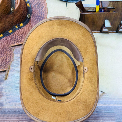 Water-Resistant Foldable Leather Cowboy Hat