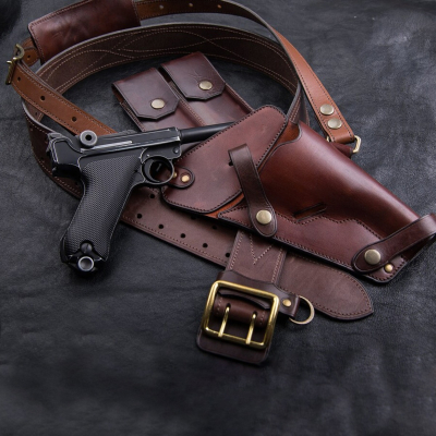 Luger P08 Vintage Leather Belt Holster