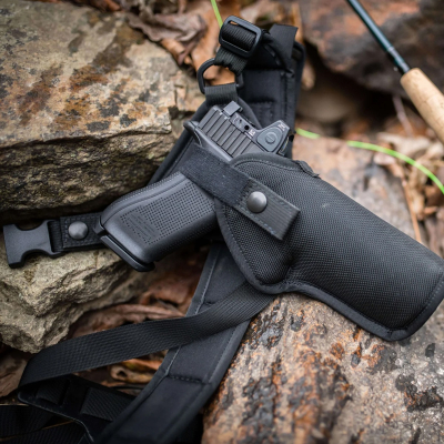 Black Nylon Outdoor Chest Carry Holster