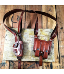 Beretta Leather Vertical Roto Shoulder Holster Rig with Double Magazine Pouch