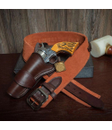 Big Jake Leather Gun Belt With Bullet Loops - Open Top OWB Leather Western Holster