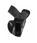 Black Leather IWB Tuckable Hunting Holster – front angle – forward cant design