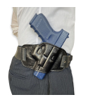 black leather pancake holster, owb pancake belt holster, leather open carry holster, pancake style leather holster