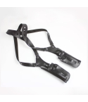 Black Leather Vertical Shoulder Double Holster