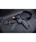Black Leather Flap Belt Holster