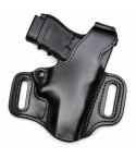 Black Leather High Ride Holster With Thumb Break