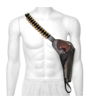 Black Leather Revolver Shoulder Holster With Shell Loops