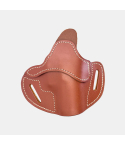 Brown Leather Close Contact OWB Holster – front profile without firearm