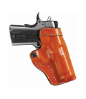 Brown Leather Crossdraw Holster main view showing open top profile and smooth brown leather finish