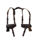 Brown Leather Dual Pistol Horizontal Shoulder Holster