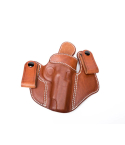 Brown leather IWB snap loops holster with reinforced opening