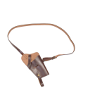 Brown leather military shoulder holster laid flat showing full strap layout
