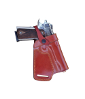 Brown Leather Small of Back Holster With Retention Strap