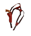 Brown Leather Vertical Revolver Shoulder Holster