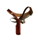 Brown premium leather vertical shoulder carry holster with adjustable harness