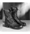 Handmade Black Combat Leather Boots