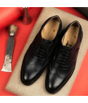 Handmade Black Leather Oxford Shoes