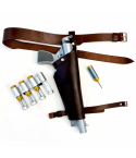 Brown Leather Drop Leg Hunting Holster Belt Rig