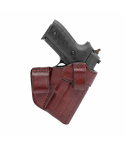 Burgundy Leather IWB Holster With Double Belt Loop front view showing molded leather body and dual loop layout
