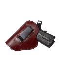 Burgundy Leather IWB Holster With Steel Clip