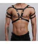 Men’s Leather Chest Harness – Festival Dance Outfit, Burning Man Costume, Bulldog Style Fashion Accessory 