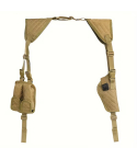 Tactical Nylon Shoulder Holster with Magazine Pouch – brown shoulder rig – front product view