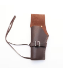 Western Leather Drop Leg Revolver Holster – brown holster – front product view