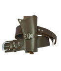 Brown Cowboy Western Revolver Single Gun Holster Belt – Genuine Leather