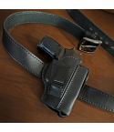 Black Leather OWB CZ 82 Holster With Mag Pouch