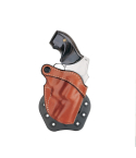 Brown Open-Top Revolver Paddle Holster with Tension Screw