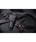 Dark Brown Leather Flap Belt Holster