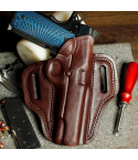 Quick-Ship Handcrafted OWB 1911 Holster - Hand-Molded Full-Grain Open-Top Leather Gun Holster