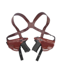 Brown Leather Dual Pistol Horizontal Shoulder Holster