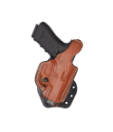 Brown Flat-Side Leather Paddle Holster with Thumb Break