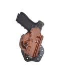 Brown Flat-Side Open-Top Leather Paddle Holster