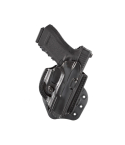 Black Flat-Side Open-Top Leather Paddle Holster