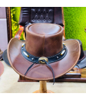 Foldable Waterproof Leather Cowboy Hat 