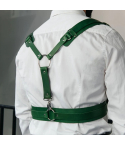 Genuine Leather Y-Harness for Men – Green Chest Strap with Buckles, Clubwear, Halloween Costume & Valentine’s Gift 