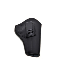 Black Leather IWB Revolver Holster with Steel Clip