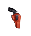 Brown Leather IWB Revolver Holster with Steel Clip
