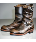 Handmade Black & Brown Biker Leather Boots