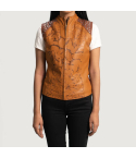 Westina Tan Leather Vest