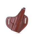 Handcrafted OWB Leather Gun Holster – Custom Molded Full-Grain Brwon Leather for Perfect Fit & Security with Reinforced Steel Thumb Break