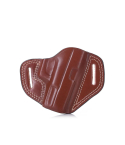 Handcrafted Open Top OWB Brown Leather Gun Holster - Custom Molded Premium Leather Holster