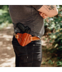 Handcrafted Open-Top OWB Brown Leather Gun Holster - Custom Molded Full-Grain Leather Holster