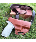 Leather Horizontal Shoulder Holster – Open-Top, OWB Convertible
