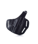 Premium Handcrafted OWB Black Leather Gun Holster with Custom Molding - Multiple Position Carry Holster with Reinforced Steel Thumb Break