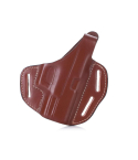 Premium Handcrafted OWB Brown Leather Gun Holster with Custom Molding - Multiple Position Carry Holster with Reinforced Steel Thumb Break